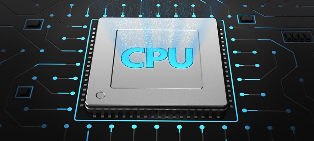 3D render CPU chip on black circuit board.