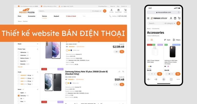 Thiết kế website bán điện thoại Cao cấp – chuẩn SEO