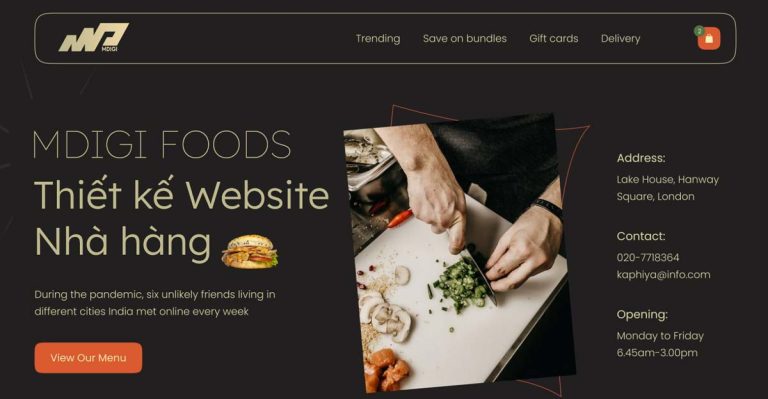 Thiết kế website nhà hàng chuyên nghiệp, thu hút thực khách