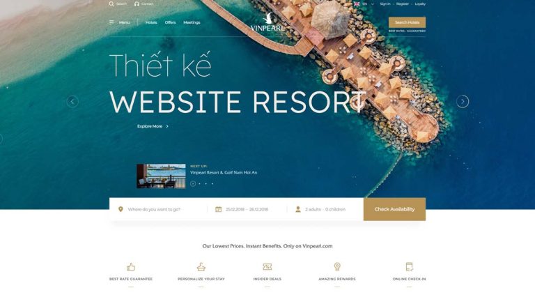 Thiết kế website Resort đẹp, ấn tượng và thu hút
