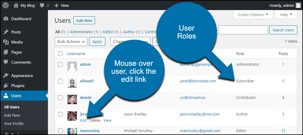 wordpress-user-roles-click-edit-link